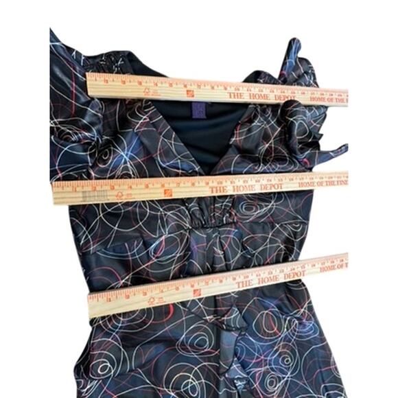 "METAPHOR" V Neck Babydoll Flutter Sleeve Dress SZ 8 Y2K Whimsigoth Dark Fairy - Picture 4 of 8